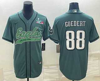 Men's Philadelphia Eagles #88 Dallas Goedert Green With Super Bowl LVII Patch Cool Base Stitched Baseball Jersey,We sell and wholesale Men's Philadelphia Eagles #88 Dallas Goedert Green With Super Bowl LVII Patch Cool Base Stitched Baseball Jersey on line form chian!